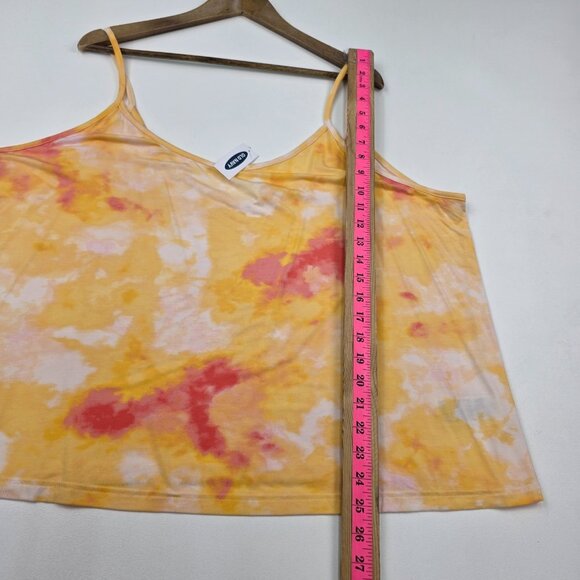 Old Navy Womens 2X‎ Plus Tie Dye Tank Top NWT Yellow Pink Spaghetti Strap Summer - Picture 10 of 10